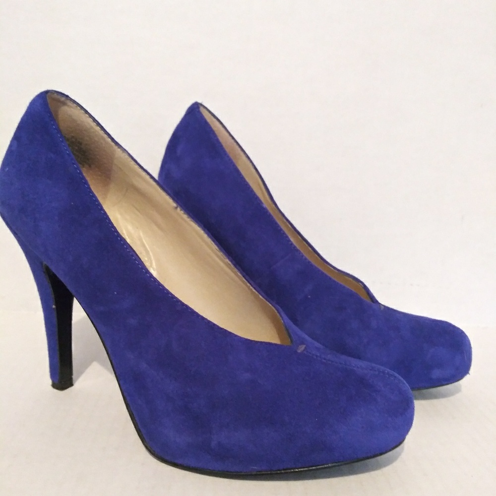 Nine West pumps heels 7.5M royal blue
